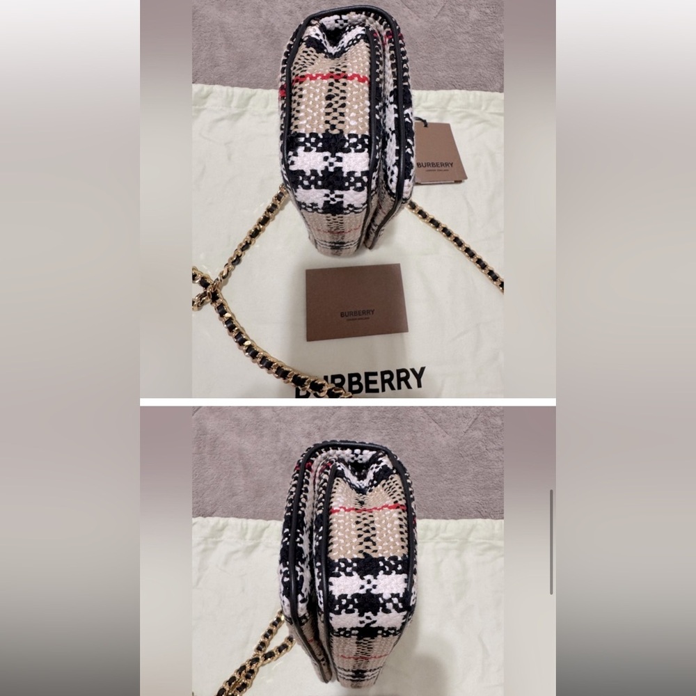 NEW🔥BURBERRY Mini Lola Woven Check Bag - Picture 11 of 16